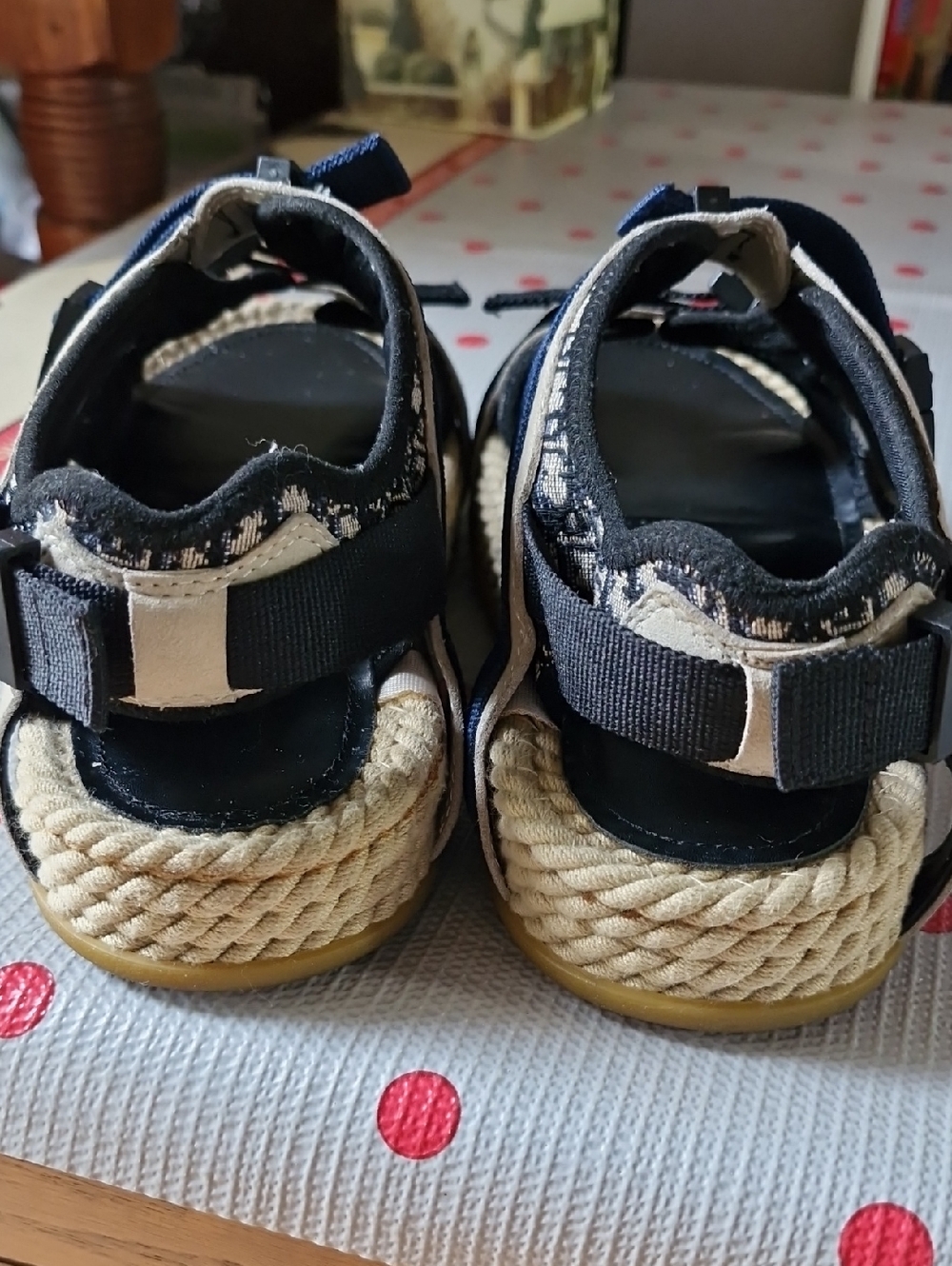 Christian Dior Atlas Navy & Beige  Sandals - Picture 6 of 10